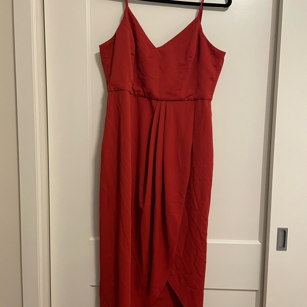 Lulu's Striking Red Midi Dress